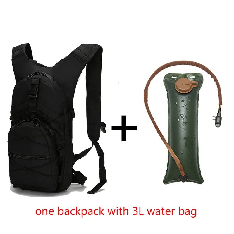black with water bag Армейский тактический рюкзак для воды, военный рюкзак для воды для мужчин, туристический велосипед рюкзак для мочевого пузыря, без сумки для воды - Цвет: black with water bag