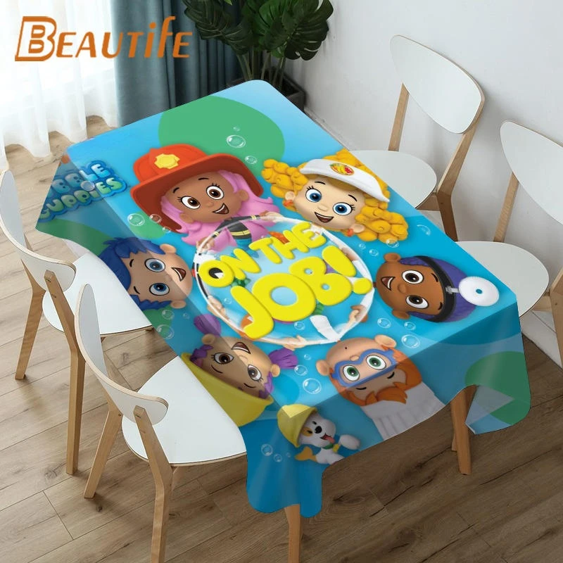 

Custom Anime Bubble Guppies Wedding Tablecloth Bouquet Table Table Cloth Birthday Party Dinner For Home Kitchen Decortion