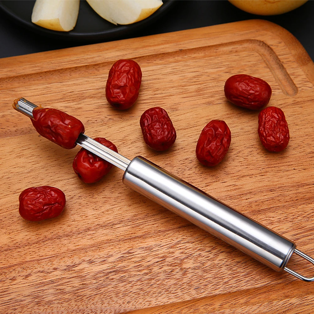 

4pcs Home Kitchen Accessories Pear Jujube Portable Stainless Steel Fruit Corer Shape Blade Easy Clean Rustproof Core Remover