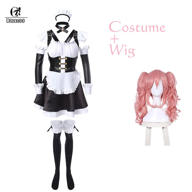 Costume and Wig ROLECOS Fate Grand Order Косплей Костюм Tamamo no Mae косплей костюм платье горничной Fate/EXTRA FGO Хэллоуин Вечеринка полный комплект - Цвет: Costume and Wig