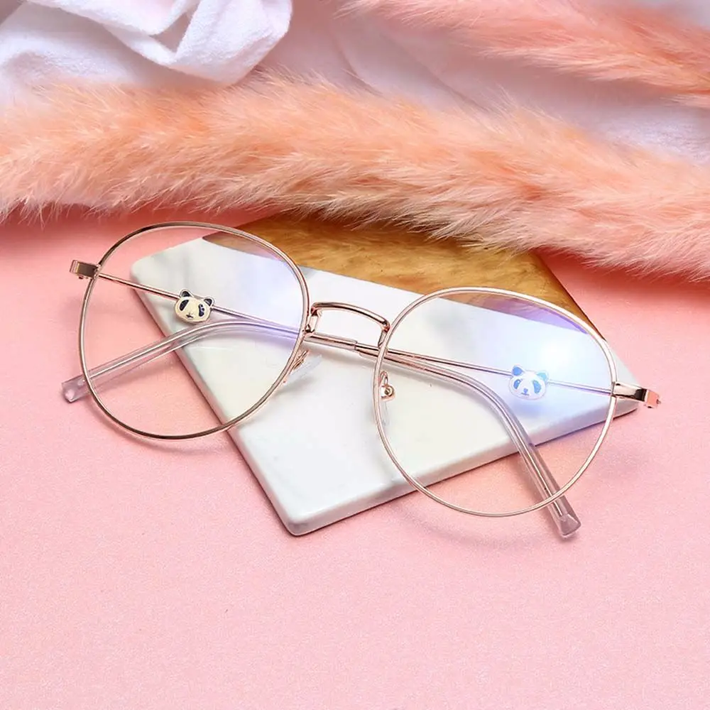 

Eye Protection Bear Decoration Metal Frame Reading Glasses Myopia Eyewear Full Frame Eyeglasses Anti Blue Light Glass