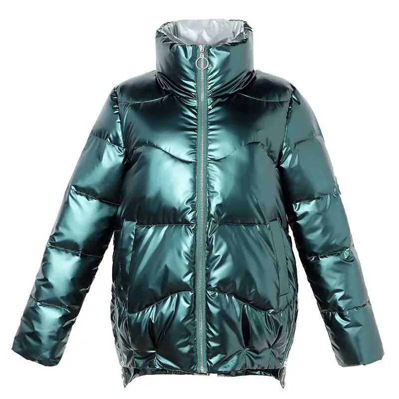 

Glossy down cotton padded coat women's short section 2020 winter new women's bread clothing stand collar winter jacket