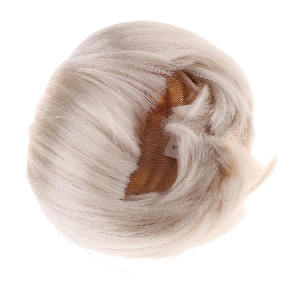 

Short Straight Hair 1/3 Dolls for 22-23cm Head Circumference DIY Making & Repair Accs White