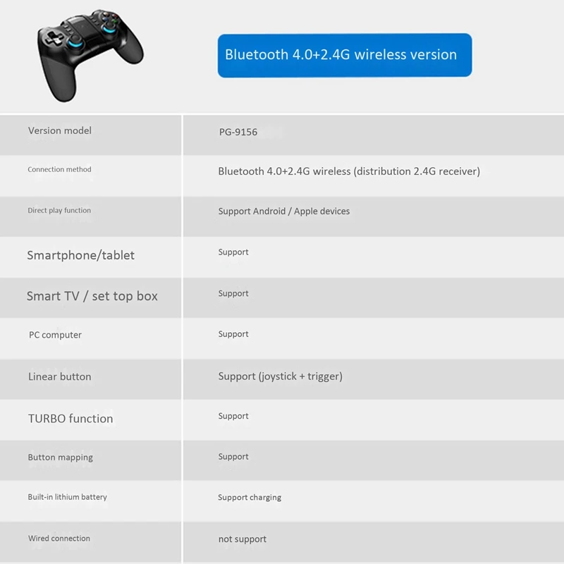 

Ipega Pg -9156 Wireless Gamepad Bluetooth+2.4G Wireless Game Controller For Android Ios Pc Tv Box