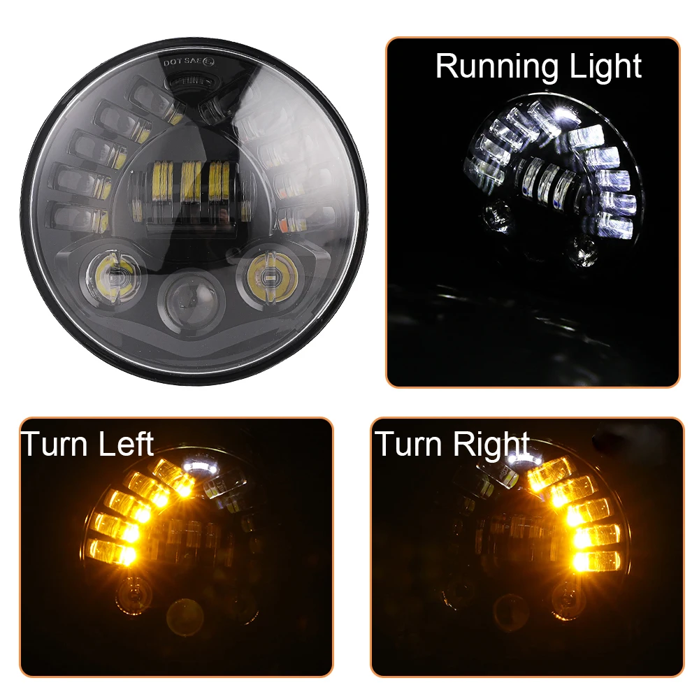 

7 inch Round Car LED Headlight High Low Beam H4 With Halo Angel Eyes Work Light Headlamp For Wrangler Off-Road Car Accessories