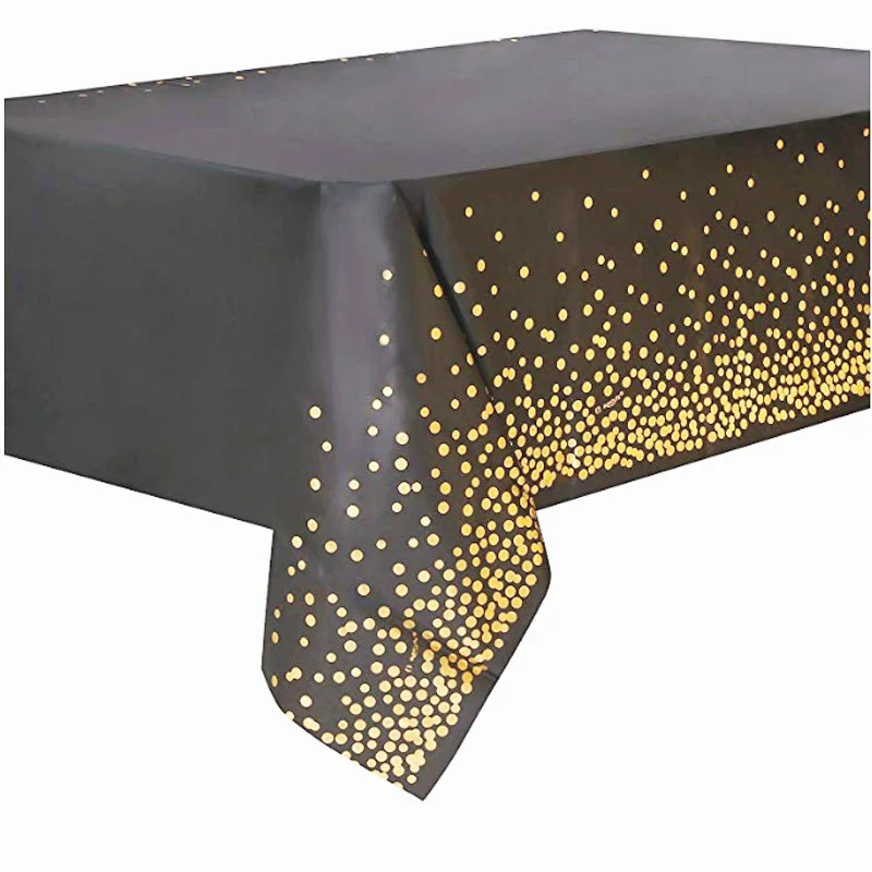 

Gold Polka PE Plastic Tablecloth Tablecovers 54"*108" (137*274cm) Party Supplies