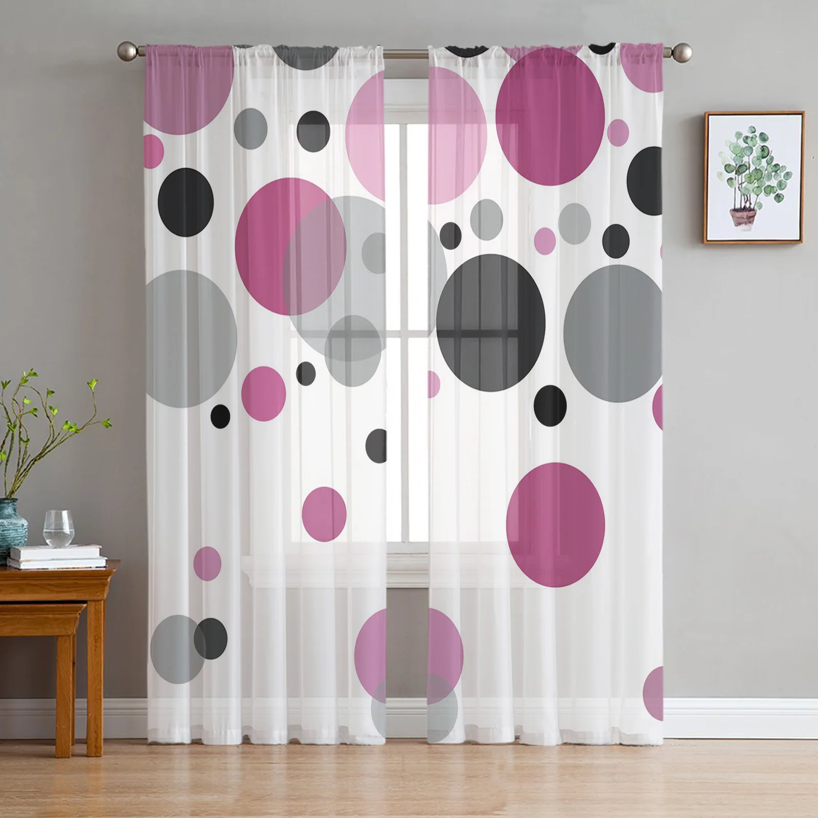 Волнистые круглые тюлевые занавески для гостиной спальни Декор шифоновая