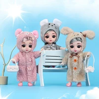new fashion cute animal plush set 16cm mini bjd doll clothes dress up baby girl dolls accessories kids toys for girls gifts diy