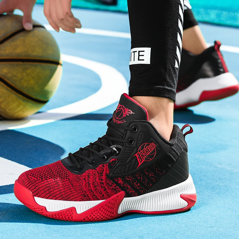 Мужские высокие баскетбольные кроссовки Jordan дышащие Нескользящие мужская обувь