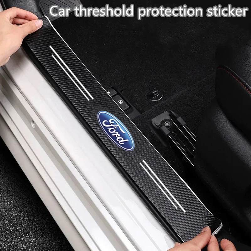 

Carbon Fiber Car Sticker DIY Paste Protector Strip Anti Scratch Tape Waterproof Protect Film for Ford Fiesta ranger transit