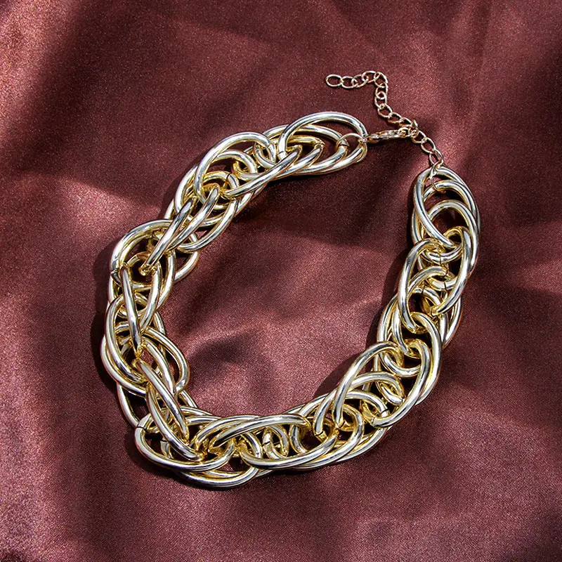 JJFOUCS массивное ожерелье-чокер из толстых звеньев в стиле панк женское модное