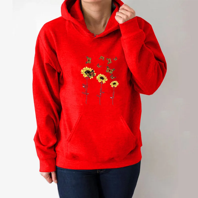 

Faith Hope Love Sunflower Printed Hoodies Women Fleece Long Sleeve Loose Sweatshirt with Hat Girls Women Hoodie PulloversWinter