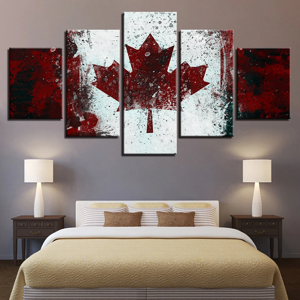 Современная Картина на холсте с изображением национального флага 5 панелей