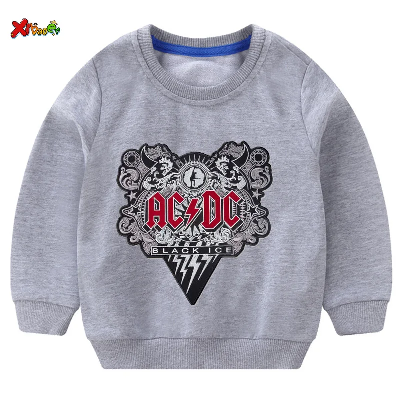 kids sweatshirts toddler boys sweatshirts autumn ACDC Kids fashion Sweatshirt white baby girl Cotton Pullover cute long sleeves