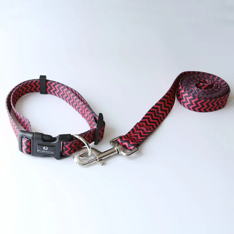 

150CM Dog-Leash Suit Collar With Leash Polyester Printed Dog Collars Pet Walking Belt For Small Medium And Large Dogs Accessory
