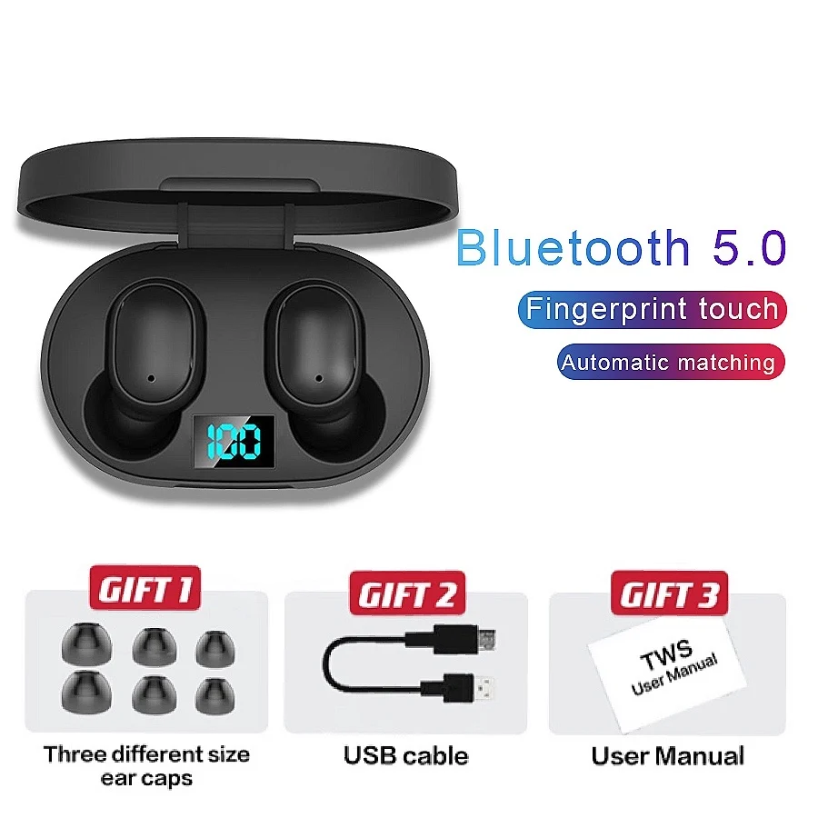 

Hot Selling TWS Headphones Waterproof Sports Bluetooth 5.0 Wireless Earphones Headset With Mic For Xiaomi Redmi Mobile Phones