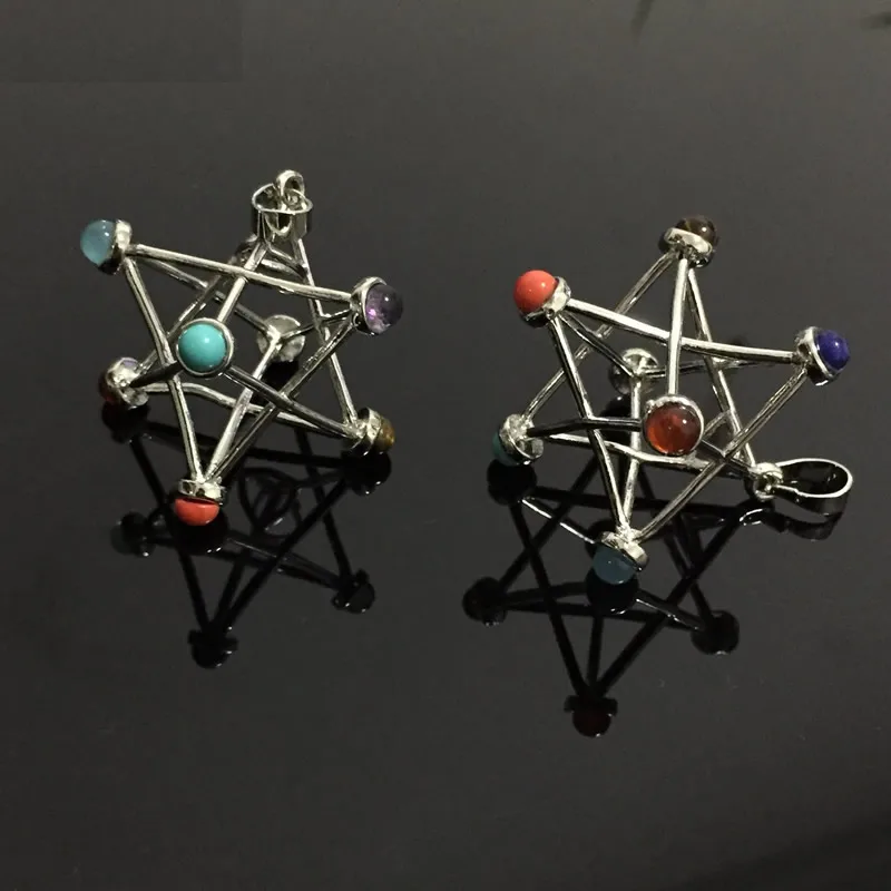 Подвеска в стиле ретро Merkaba чакры восстанавливающие натуральные аметисты