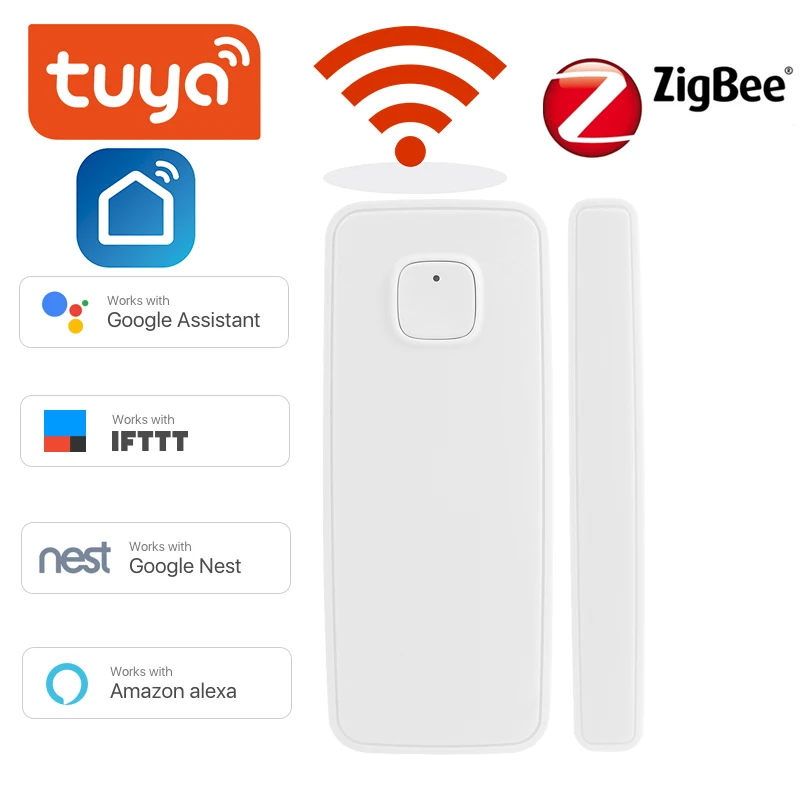 Tuya Smart ZigBee/WiFi датчик для двери открытые/Закрытые детекторы Совместимость с Alexa Google Home IFTTT Tuya/smtlife APP