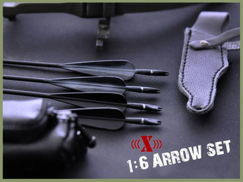 

12-inch movable weapon model X-TOYS, 1:6 scale bow and arrow set + knife toy, suitable for 12-inch military doll soldier toy.