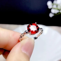 2021 trend round rings inlay 8mm red cubic zirconia classic simplicity jewelry for women wedding engagement anniversary gift