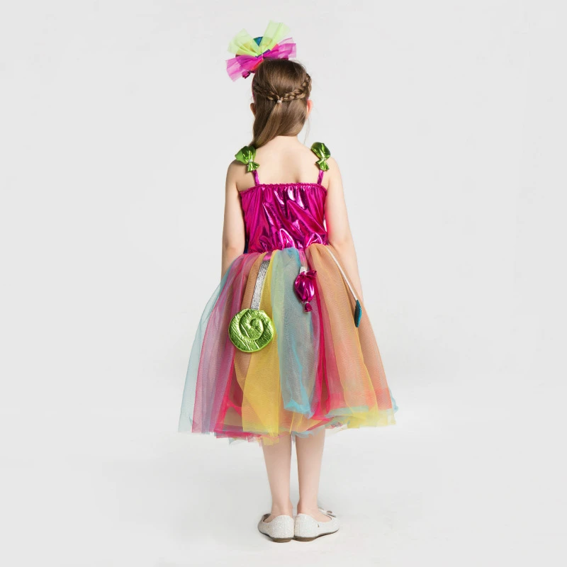 Новый Радужный конфетный костюм для косплея на Хэллоуин девочек детский