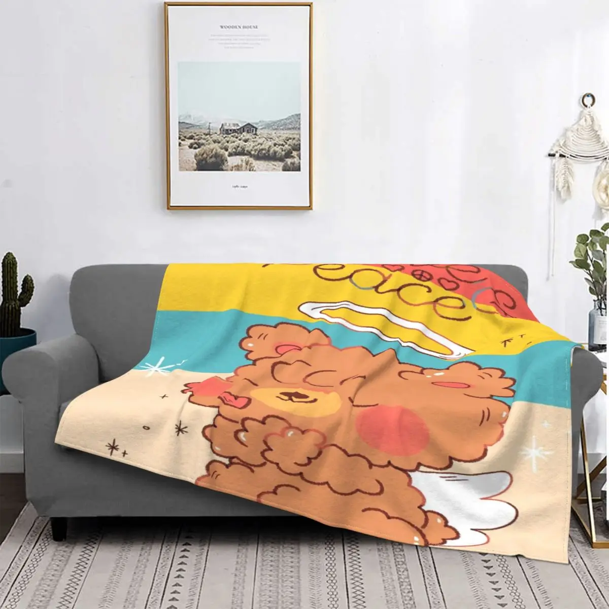 

Love & pair-osa-Manta a cuadros con capucha para cama, para cama colcha, 90, sofá