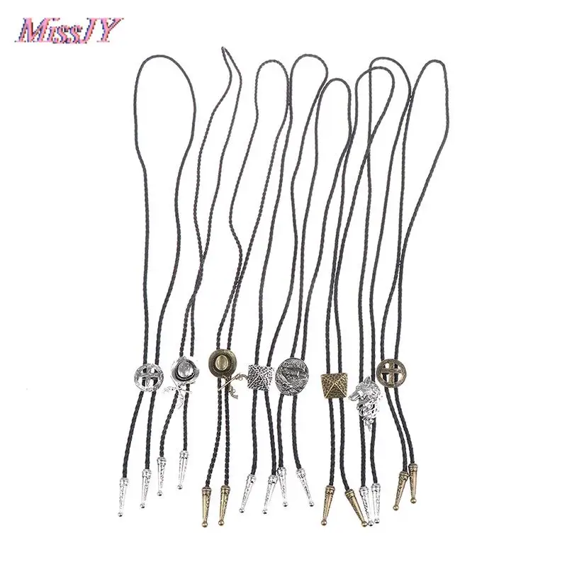 Винтажный Мужской галстук из сплава для мужчин и женщин длинное ожерелье кожаной