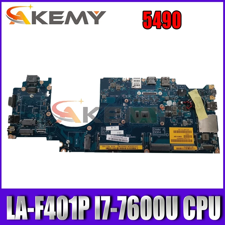 Akemy абсолютно новый I7-7600U DDM70 LA-F401P для DELL Latitude 5490 материнская плата CN-03D5D8 3D5D8 100%