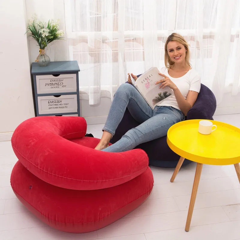 Надувной диван двойного назначения для использования в помещении и на улице, небольшой домашний диван для отдыха и развлечения, двухцветны... от AliExpress WW