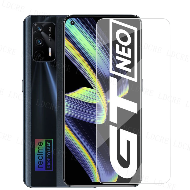 Protector de pantalla de cristal transparente para Realme GT Neo, pel&iacute;cula protectora de vidrio templado para Realme GT Neo, pel&iacute;cula de lente-1
