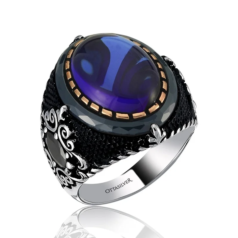 

European and American retro court ring men's finger ring