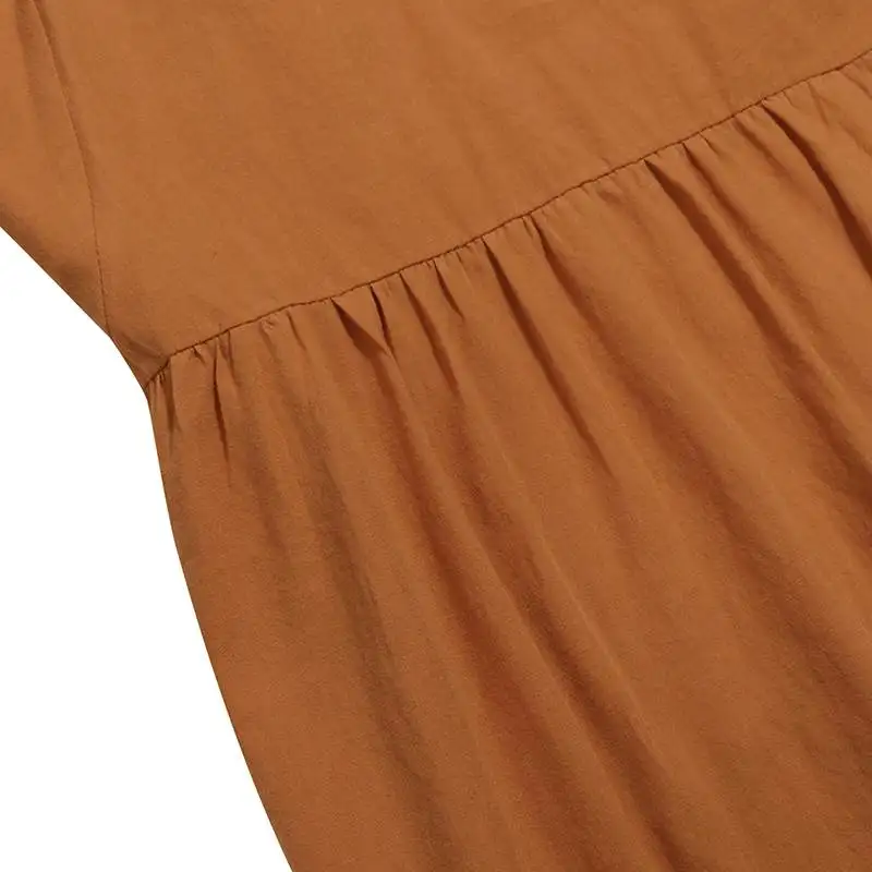 

2021 Elegant Pleated Dress Women Maxi Long Sundress Summer Solid Short Sleeve Vestidos Plus Size O Neck Retro Kaftan Robe