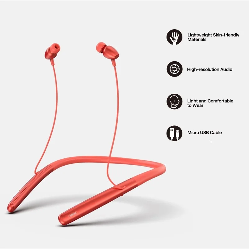 Спортивные Bluetooth наушники REMAX RB S16 с шейным ободом шумоподавляющие легкий дизайн HD