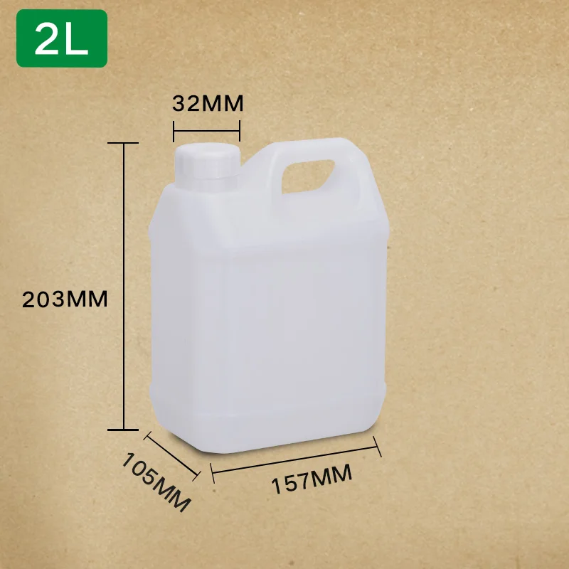 translucent 2 литровая квадратная пластиковая бутылка пищевая HDPE f-образная галлонная бутылка жидкость, масло, контейнер для лосьона - Цвет: translucent