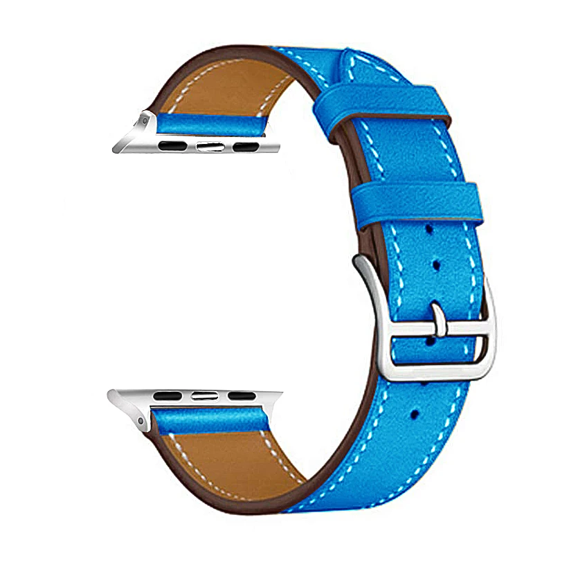 Blue Eastar Высокое качество кожаный ремешок для наручных часов Apple Watch, версии Series4 3, 2, 1, спортивный браслет, 42 мм, 38 мм, ремешок для наручных часов iwatch, 5 полос 40 мм 44 мм - Цвет ремешка: Blue