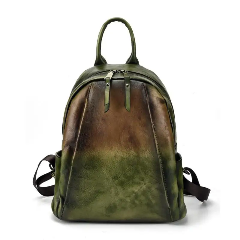 

YourSeason Female Retro Genuine Leather Bag 2021 Casual Large Capacity Students Vintage Travel Cowhide Backpack