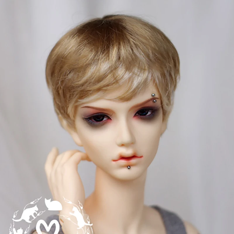 Allaosify 1 шт. BJD парик мальчик коричневый короткие парики для кукол BJD 1/3 1/4 1/6 bjd парик для шарнирной куклы волосы - Цвет: 2