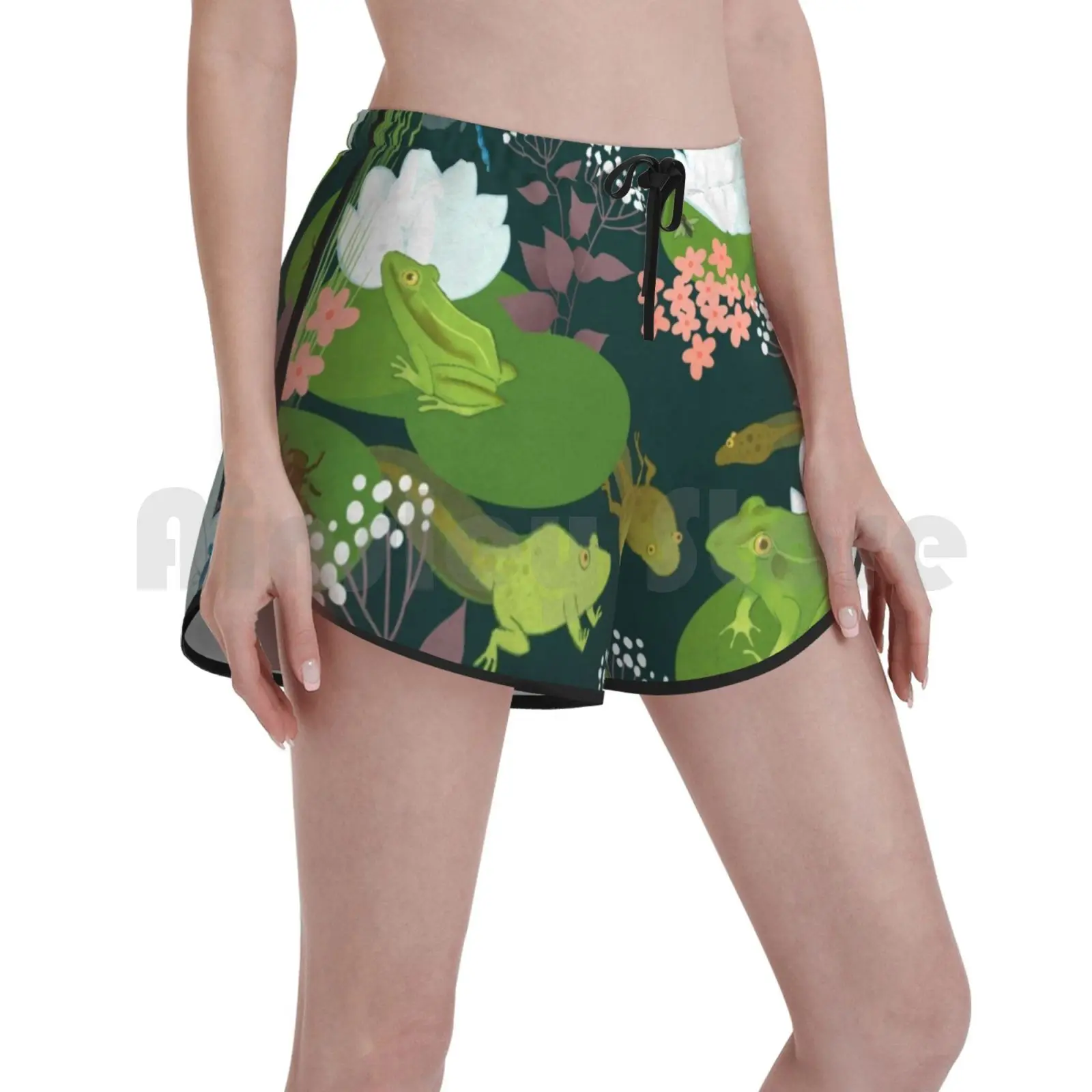 

Лягушки и шорты для плавания, пляжные шорты 644, лягушка, Головастик, Polliwog Pollywog, лилия, вода, озеро, пруд