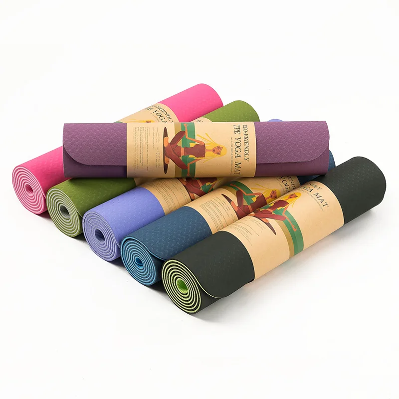 

Size 1830*610*6mm TPE Yoga Mat Non-slip Two-color Fitness Sport Mats Beginner Environmental Gymnastics Mats Dancing Exercise Mat