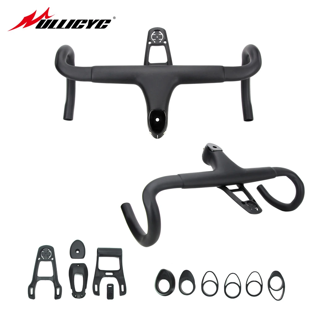 Полностью углеродное волокно 6D Интегрированный руль для шоссейного велосипеда 28