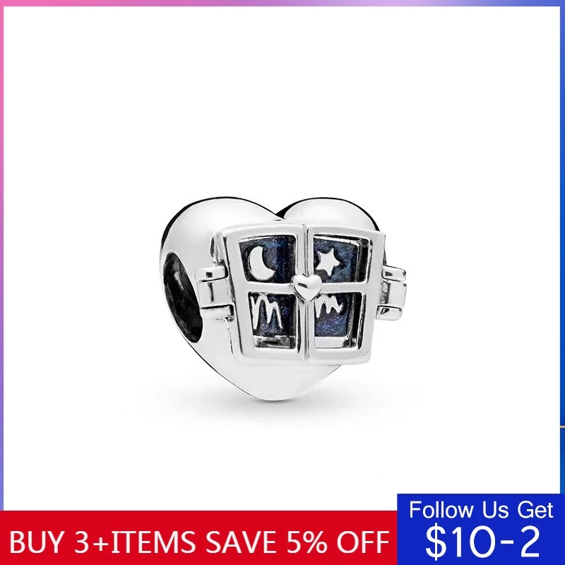 CodeMonkey 100% реальные 925 стерлингового серебра любящее сердце подвески в виде Луны