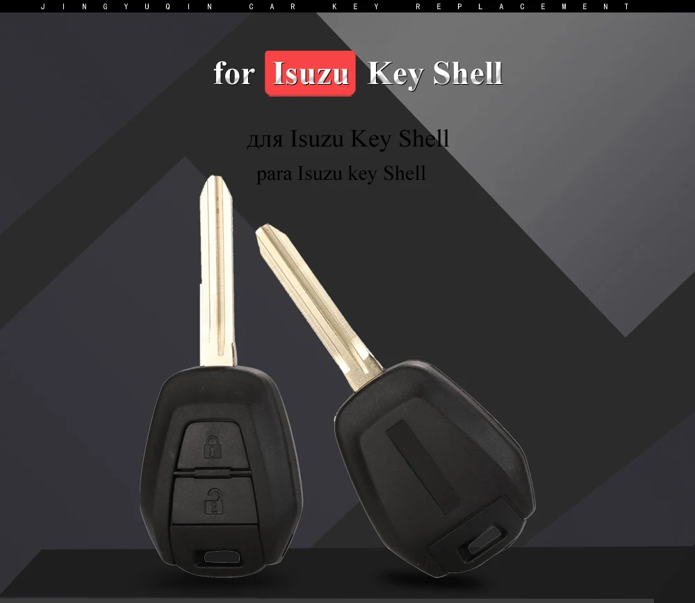 Jingyuqin 2 кнопки ключ зажигания оболочки Чехол подходит для Isuzu D-Max TOY43 лезвие ключ крышка Замена