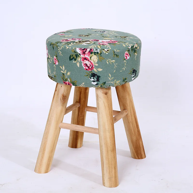 

Small Stool Change Shoes Round Stool Wood Square Stool Removable and Washable Baby Stool Wood Kids Stool