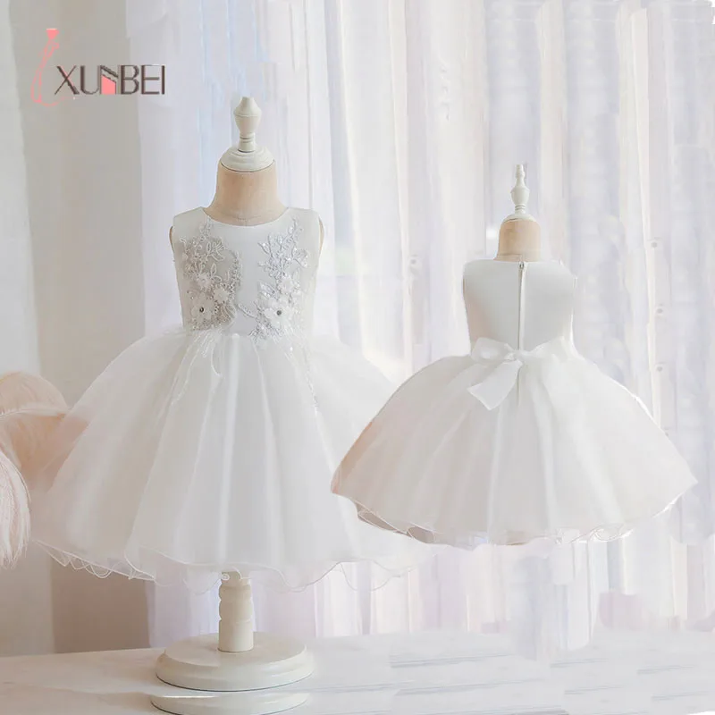 

Белое Цветочное платье для девочек, костюм принцессы, мягкое кружевное Сетчатое летнее платье с аппликацией для свадебной вечеринки, плать...