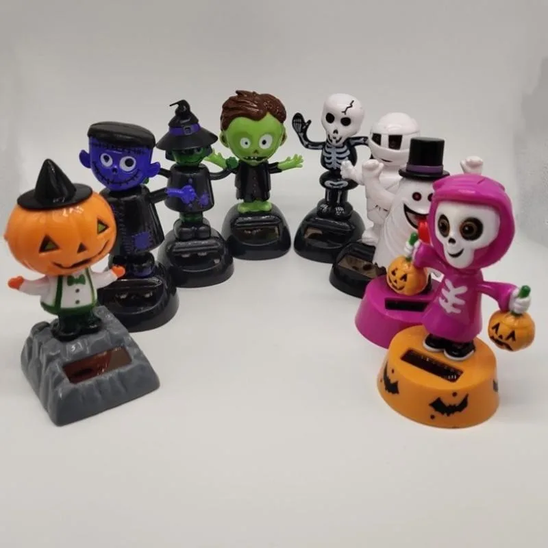 1 шт. креативная кукла на солнечной батарее с качающейся головой для Хэллоуина