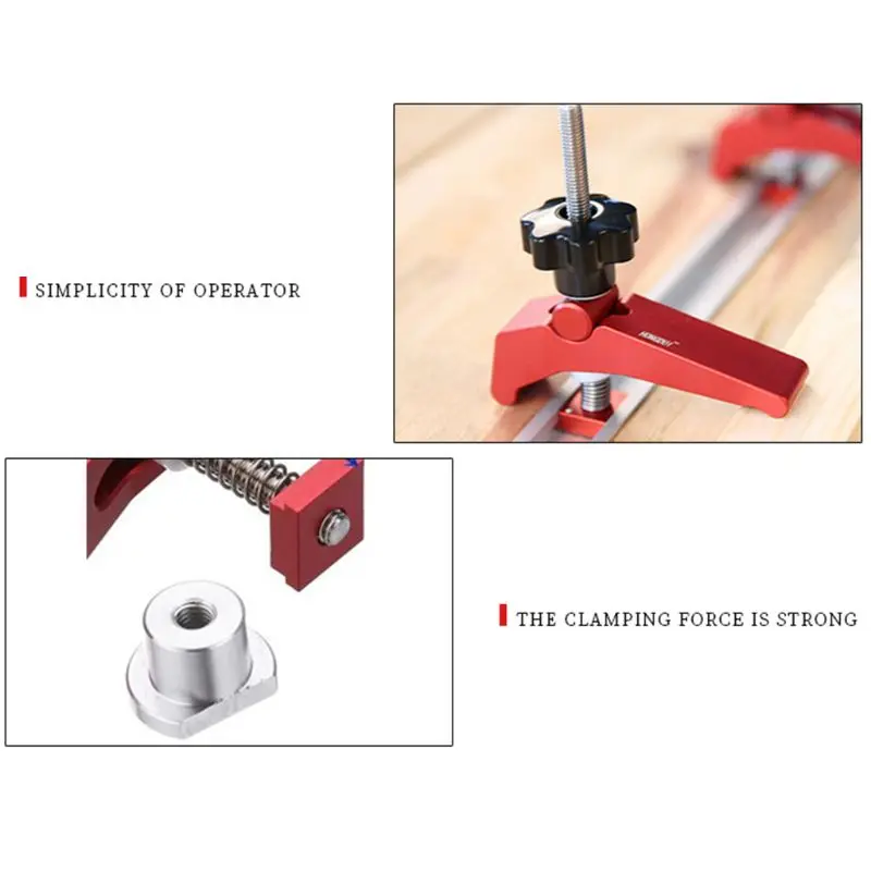 

Universal T-Track Platen Woodworking Chute Holder Miter Track Clamping Blocks Clamps for Woodworking Table Practical