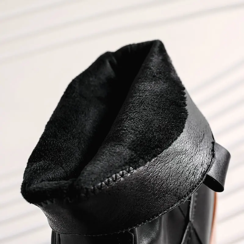 Женские ковбойские ботинки из искусственной кожи на танкетке с острым