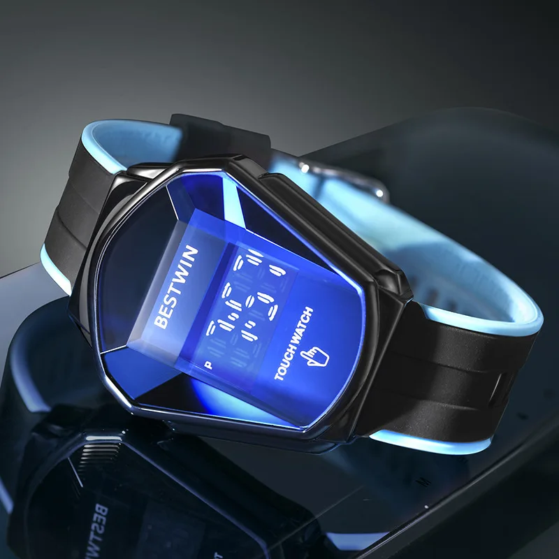

Men's Fashion Electronic Watch Waterproof Touch Screen LED Electronic Watch Men Watches 2021