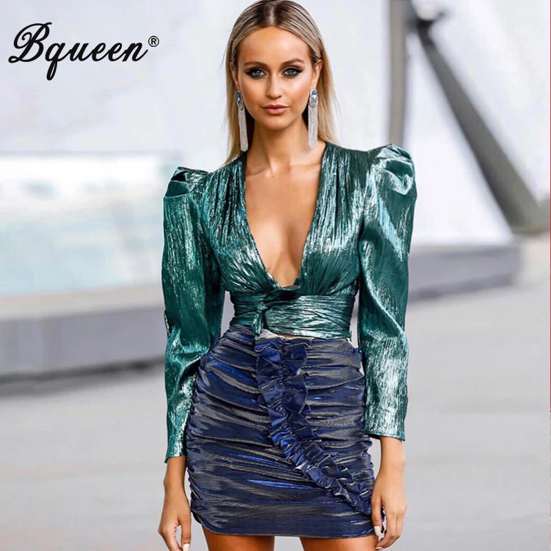 Женский комплект из двух предметов Bqueen костюм с драпировкой коротким топом и