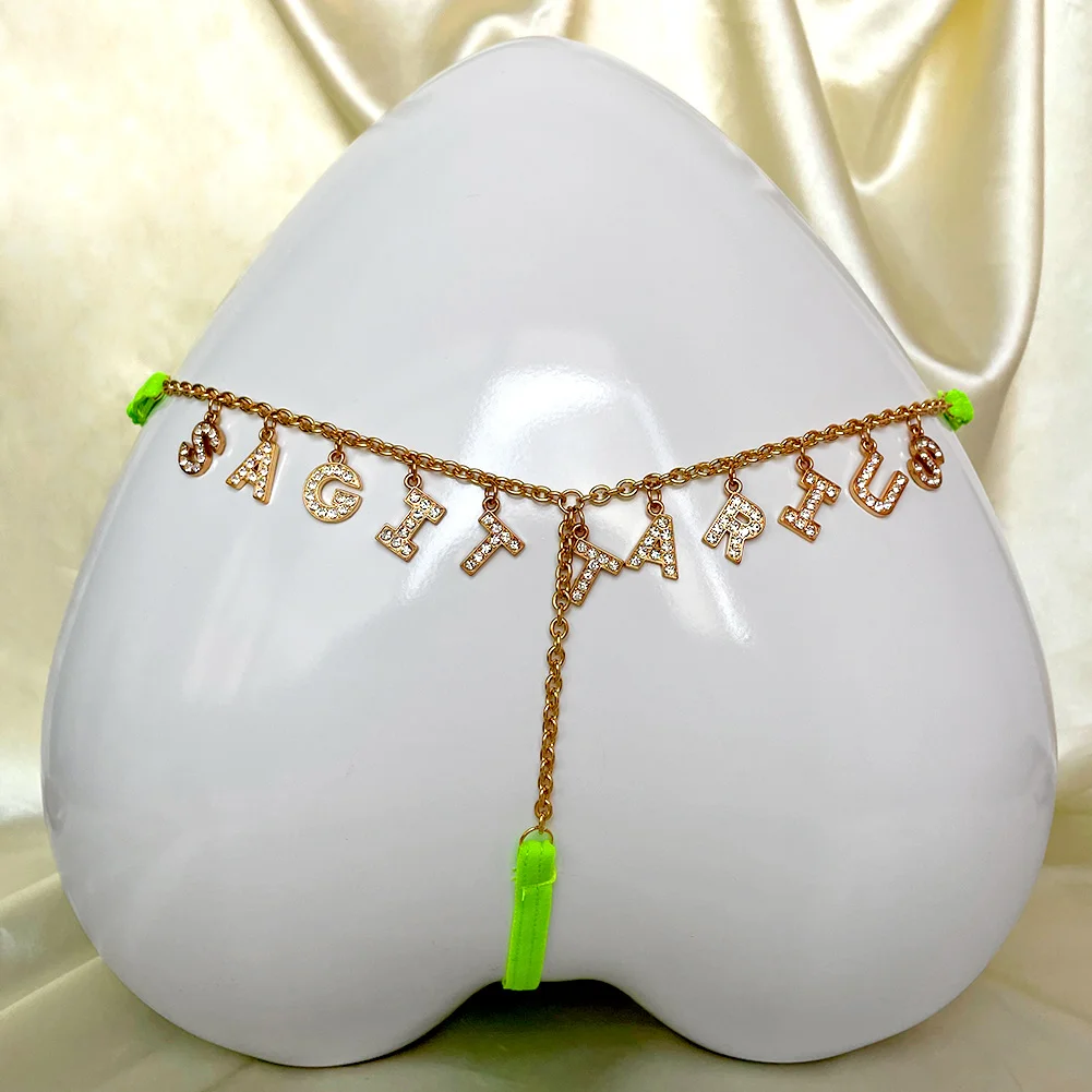 Эротическая цепочка для тела на талию заказ с золотыми буквами стразы женщин